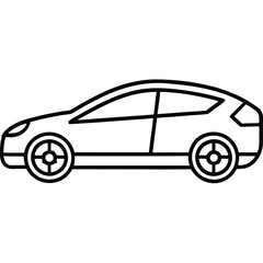 Modern Electric Car Line Art Icon  High-Quality Vector for Green Branding