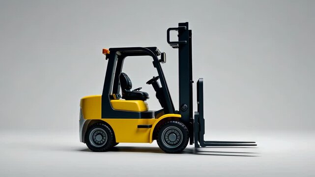 Forklift loader and stacker truck isolated on a white background.