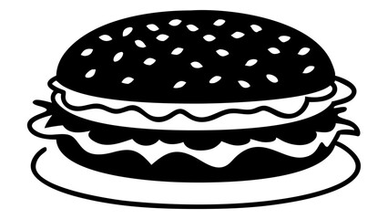 Delicious burger silhouette
