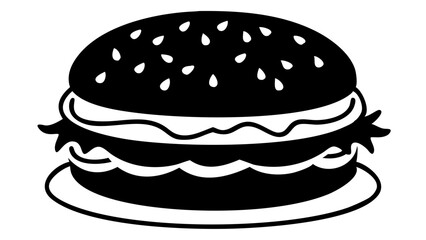 Delicious burger silhouette