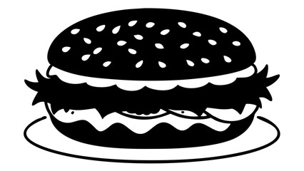Delicious burger silhouette