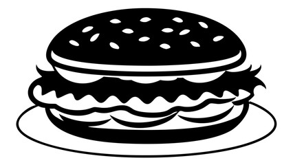 Delicious burger silhouette
