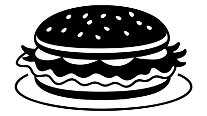 Delicious burger silhouette
