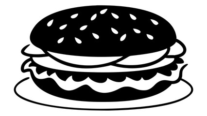 Delicious burger silhouette
