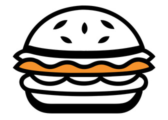 Delicious burger silhouette