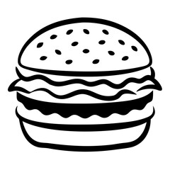 Delicious burger silhouette