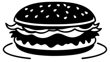 Delicious burger silhouette