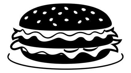 Delicious burger silhouette