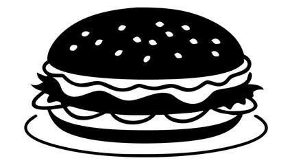 Delicious burger silhouette