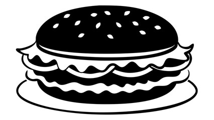 Delicious burger silhouette