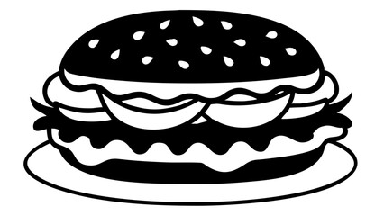 Delicious burger silhouette