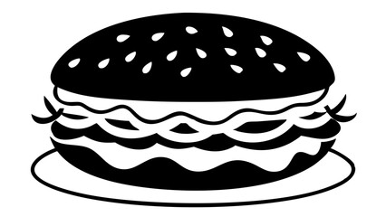 Delicious burger silhouette