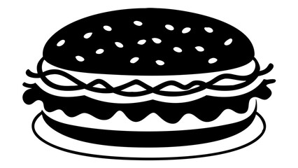 Delicious burger silhouette