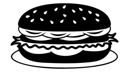 Delicious burger silhouette