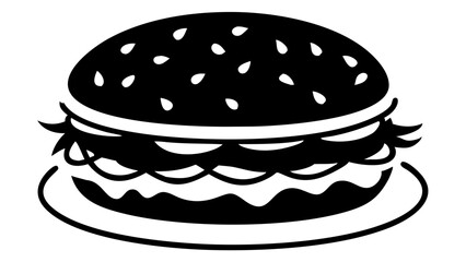 Delicious burger silhouette