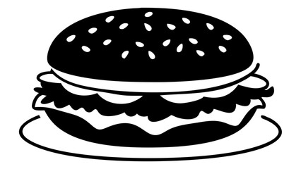 Delicious burger silhouette