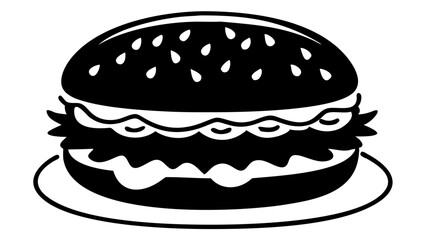 Delicious burger silhouette