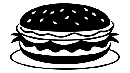 Delicious burger silhouette