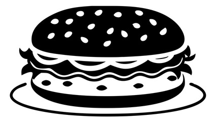 Delicious burger silhouette