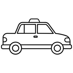 Line Art Icon of a Taxi  Sleek Design for Web & Mobile Use
