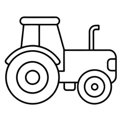 Minimal Line Art Icon of a Tractor  Clean Design for Agricultural Graphics