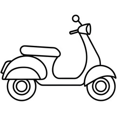 Scooter Line Art Vector  Perfect for Logos & Digital Prints
