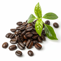 Obraz premium Coffee beans isolated on a white background