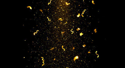 Golden Confetti Falling in the Dark