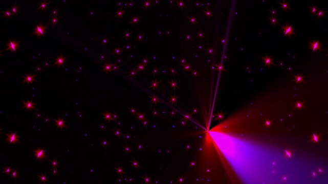 Cosmic Resonance: A vibrant, geometric abstraction of interconnected energy, featuring a symphony of glowing dots and radiant beams dancing across a deep, celestial canvas, echoing the universe.
