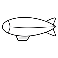 Simple Blimp Line Art Icon  Clean Design for Aerial Projects