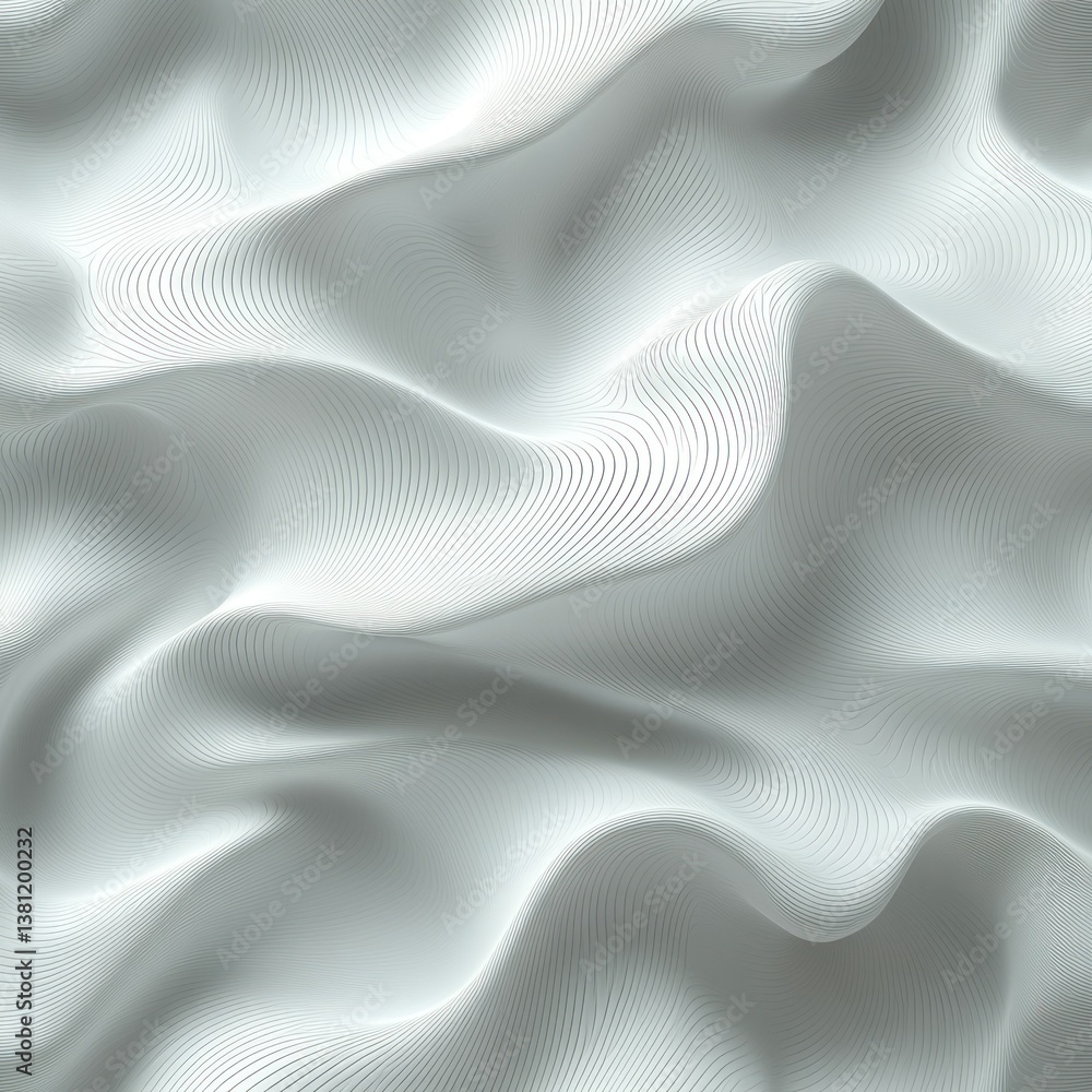Aufkleber abstract white wave pattern: a seamless texture of elegant curves and lines