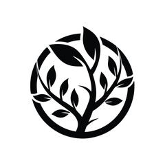 black and white nature concept logo 