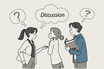 Ask questions for help or solution, confusion, doubt or query for answer and information, business discussion to solve problem concept, business people employee ask questions with question mark signs.