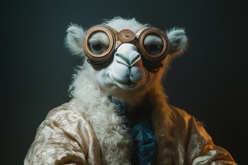 Iapetus in Ancient Fluffy Silk Suit with Camel-Themed Goggles, Time's Depth