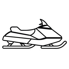 Stylish Snowmobile Line Art Icon  High-Quality Vector for Winter Graphics