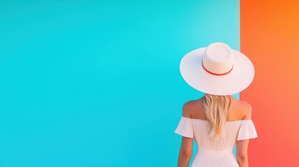 Fototapeta premium Minimalist Elegant fashion photography with a minimalist backdrop.