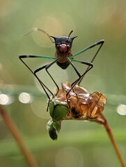 fly on a leaf in the morning vibes