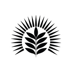 black and white nature concept logo 