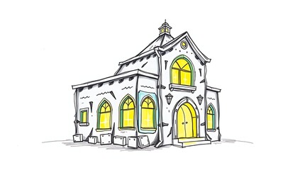 Fototapeta premium Sketch of a historic church building