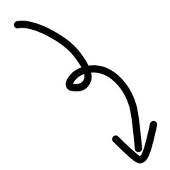 Hand Drawn Arrow, Monoline Arrow Doodle