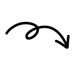 Hand Drawn Arrow, Monoline Arrow Doodle