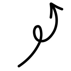 Hand Drawn Arrow, Monoline Arrow Doodle
