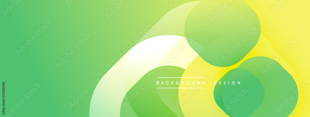 Aufkleber abstract vibrant background. overlapping circles create dynamic composition. green, yellow hues blen