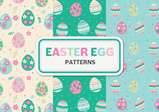 Easter Eggs Pattern for Background in Pastel Color