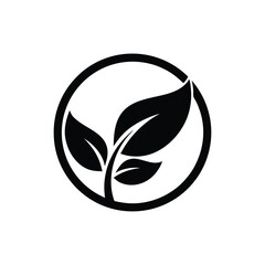 sun and small plant concept logo design 