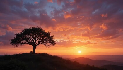 sunset in the mountains