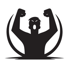 Silhouette of Protesters with picket signs hand-drawn line art style vector illustration.