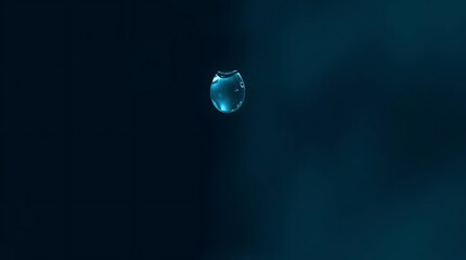 Suspended water droplet in dark environment
