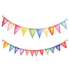 Fototapeta premium watercolor A fiesta with balloons and streamers illustration