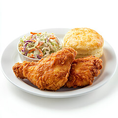  fried chicken breast combo meal, served with coleslaw